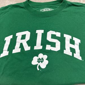 E 5 Collegiate University Of Notre Dame Fighting Irish Men XL Shirt Green